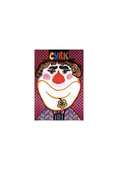 Cyrk, klown z kwiatkiem oryginał