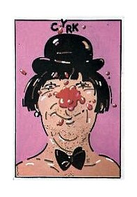 Cyrk, klown z muchą