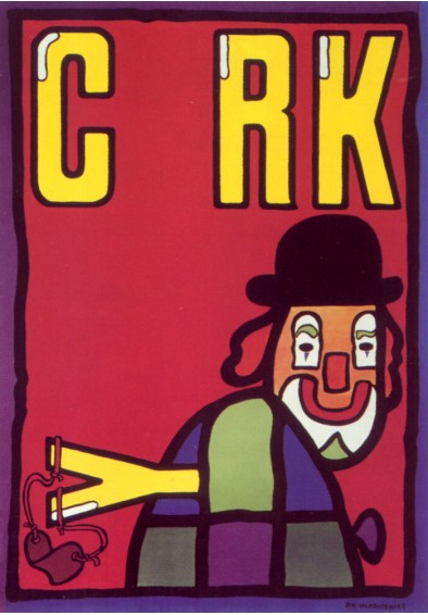 Cyrk, klown z procą