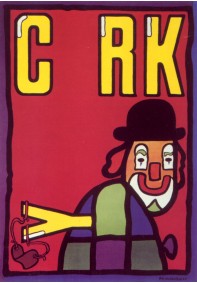 Cyrk, klown z procą