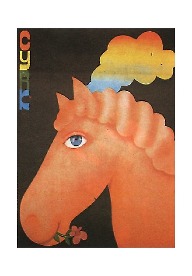 Cyrk, konik z kwiatkiem