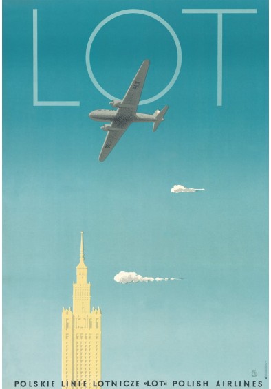 LOT Polskie Linie Lotnicze 1953 (pałac kultury) REPRINT