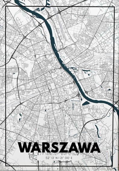 West Pomerania 50x70 Warszawa mapa BIAŁA