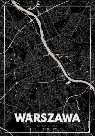 West Pomerania 50x70 Warszawa mapa CZARNA